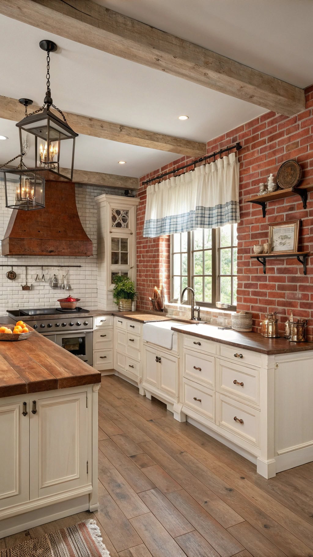 rustic natural brick accents