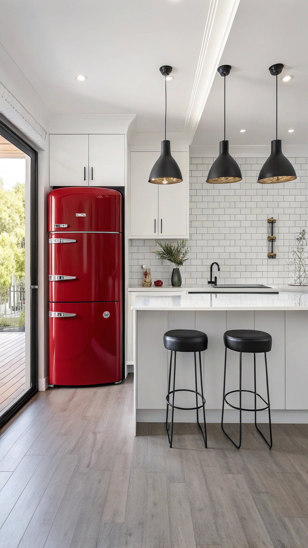 sleek black fridge design