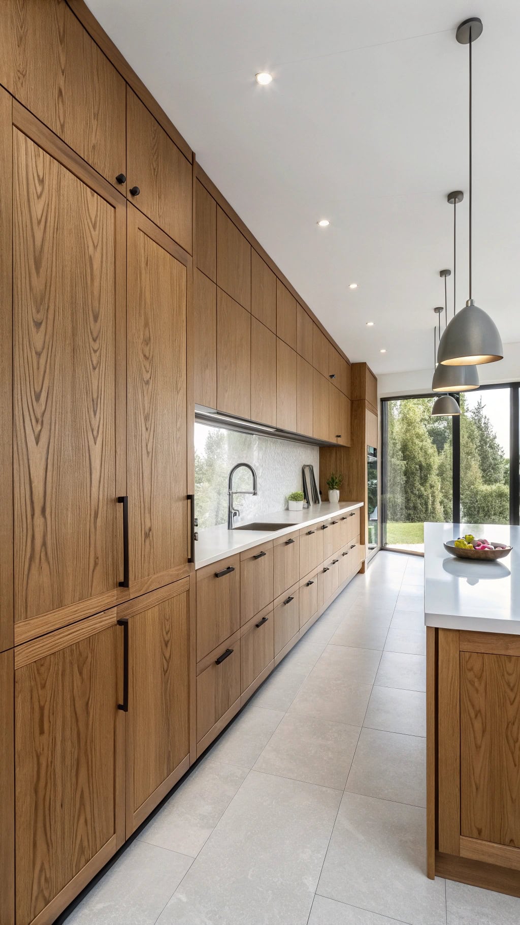 sleek oak kitchen design