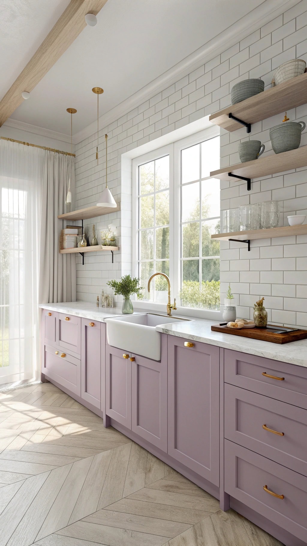 stylish lilac kitchen cabinetry