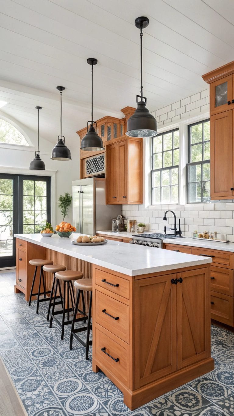 stylish orange kitchen cabinets