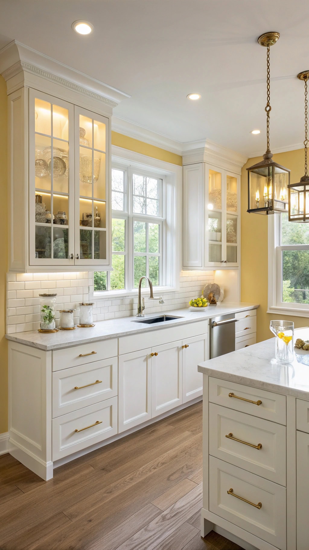 sunny glass fronted cabinetry