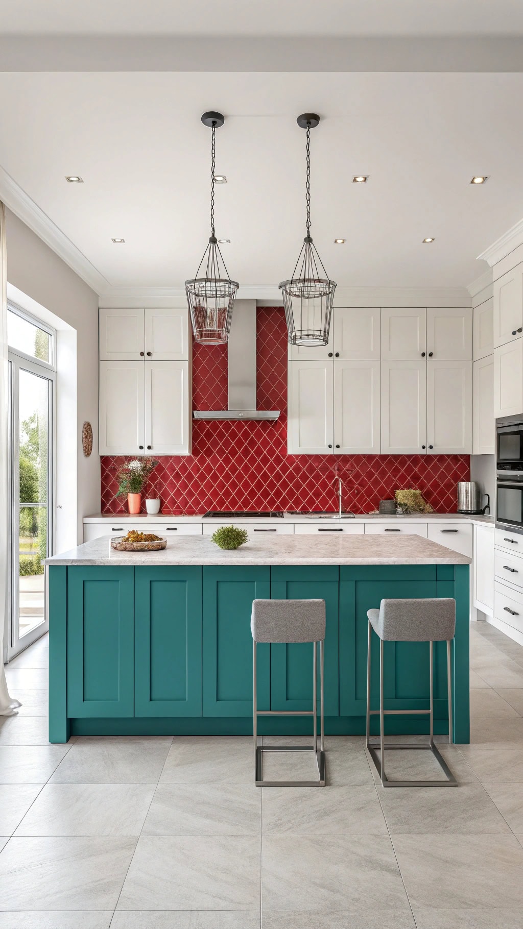 Red And Teal Kitchen Decor