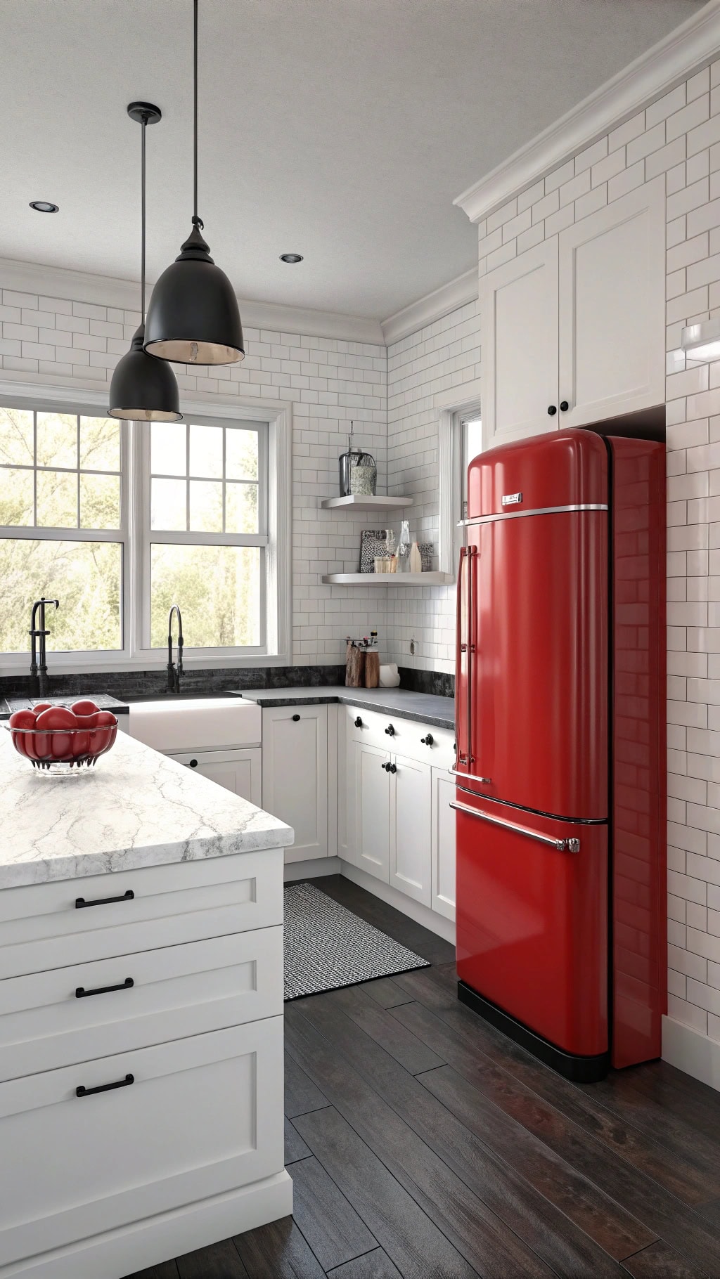 timeless monochrome with red