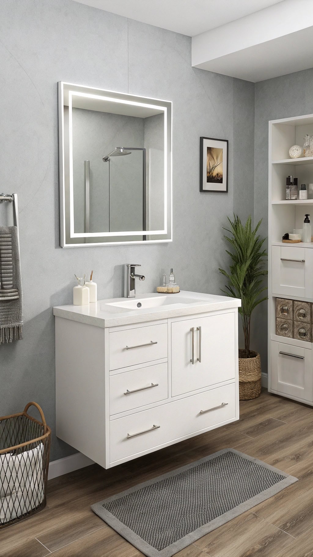 versatile bathroom furniture setup