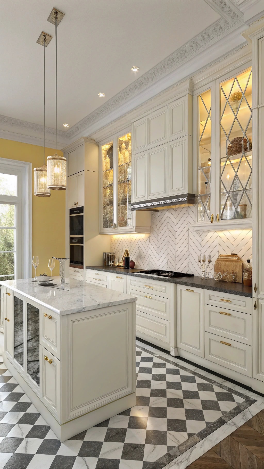 vibrant art deco kitchen