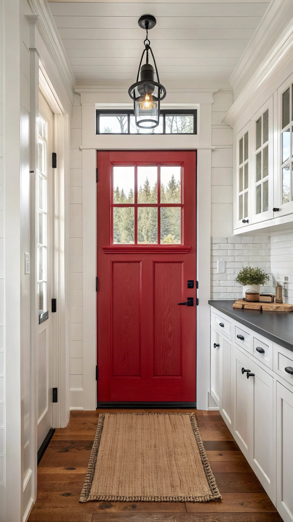 vibrant cardinal red entrance