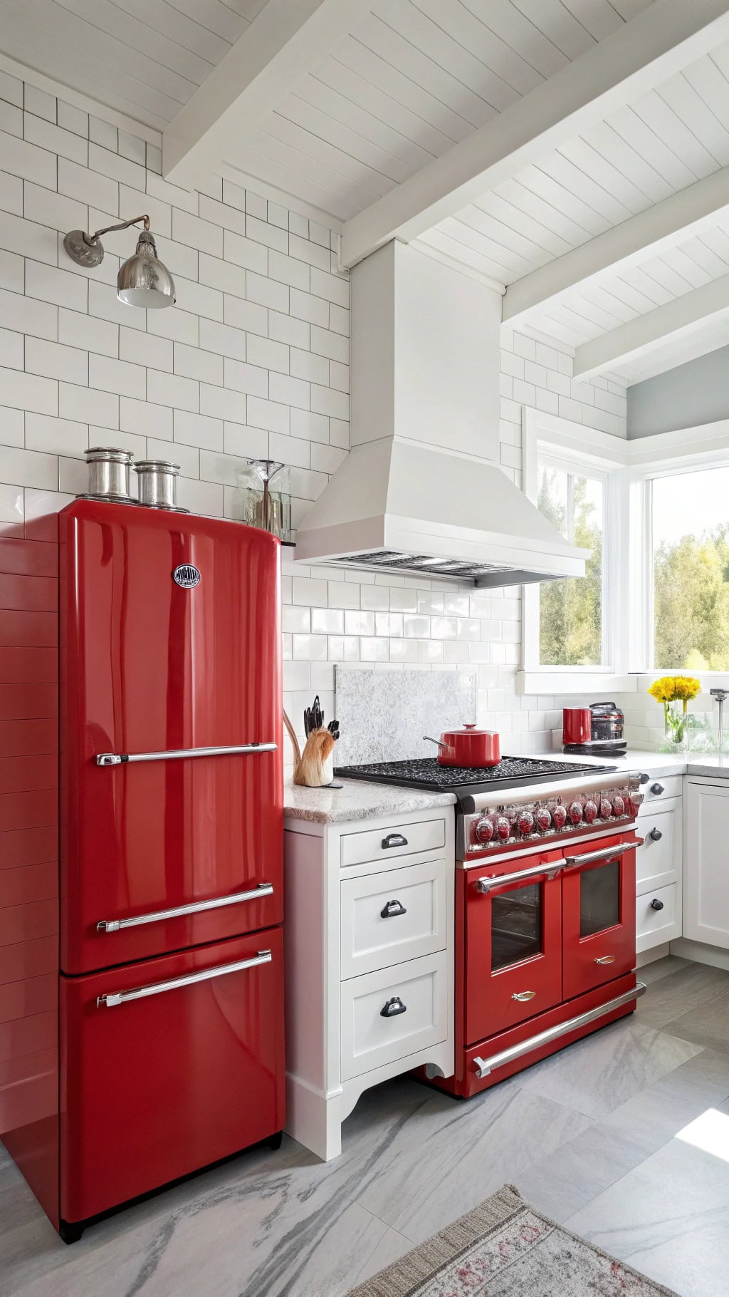 vibrant cherry red appliances