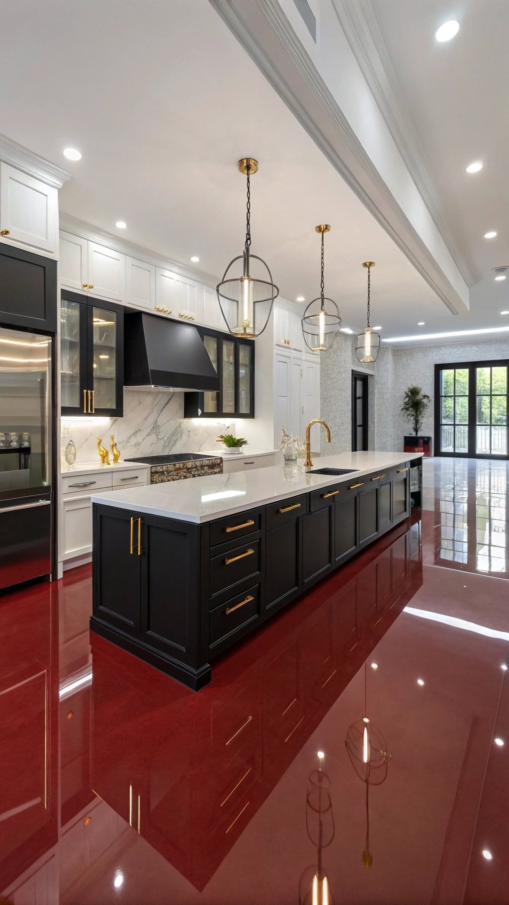 vibrant epoxy kitchen design