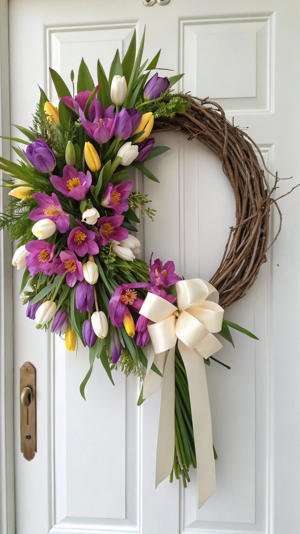 vibrant floral door decoration