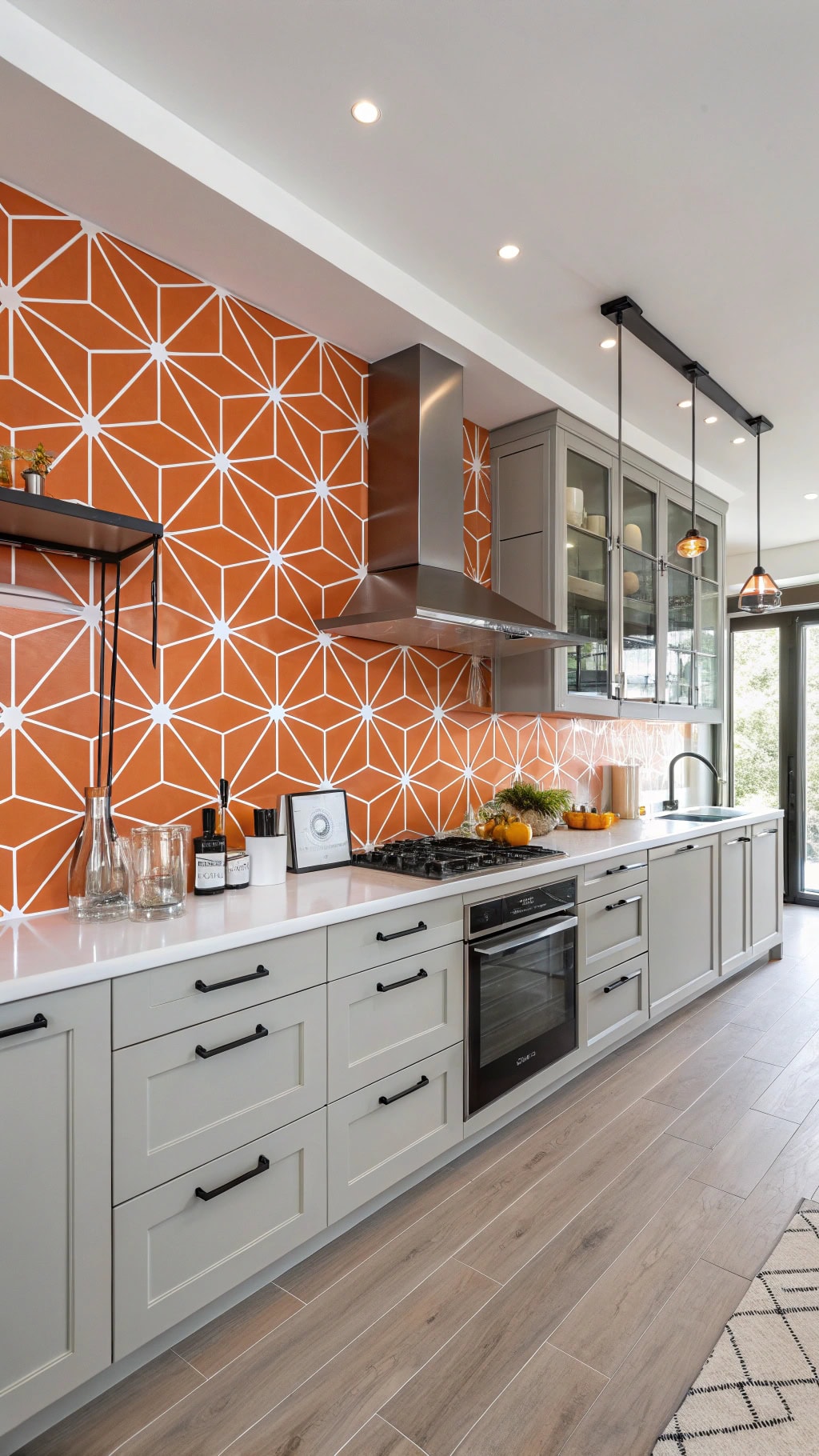 vibrant geometric orange tiles