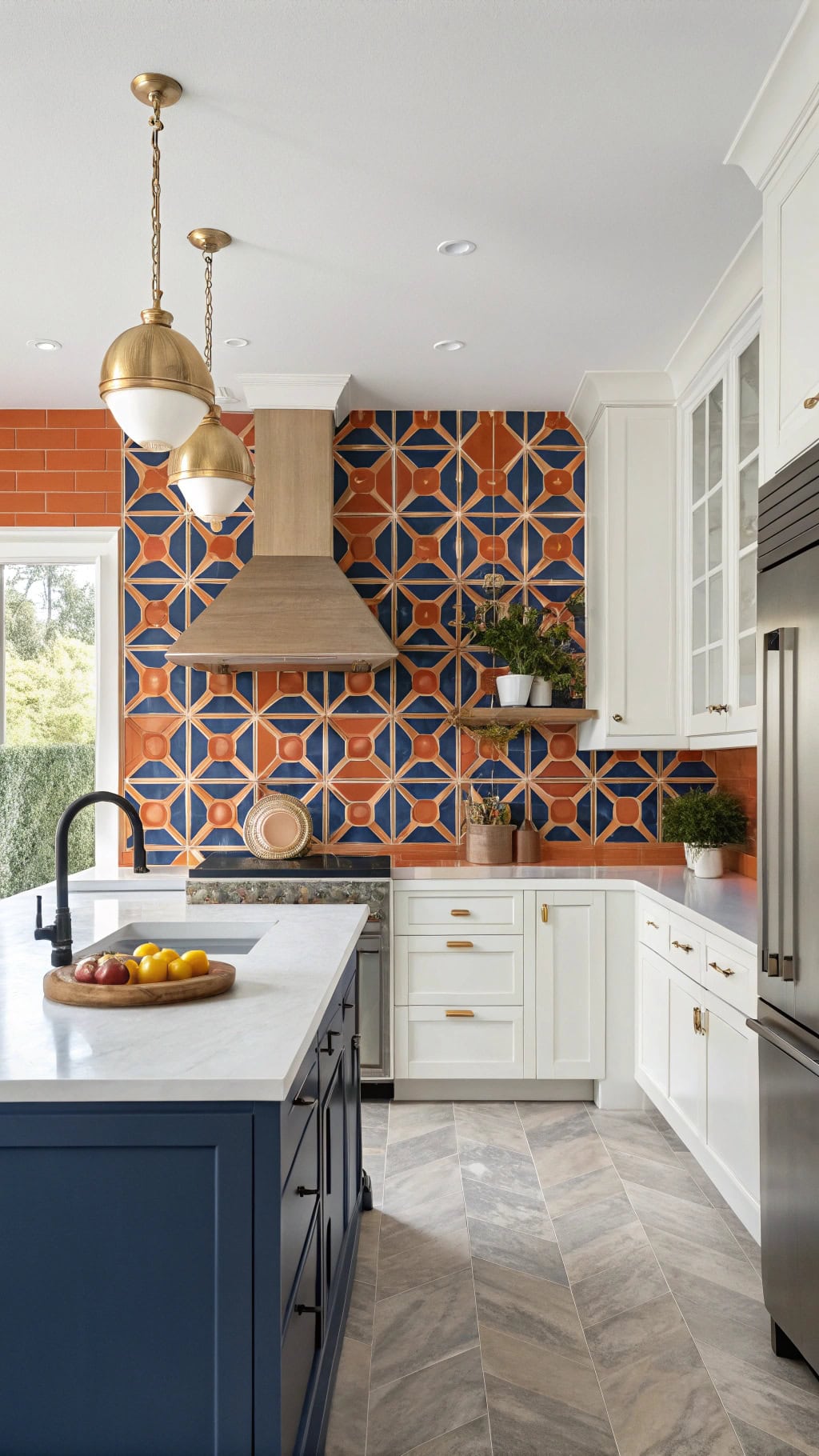 vibrant geometric tile design