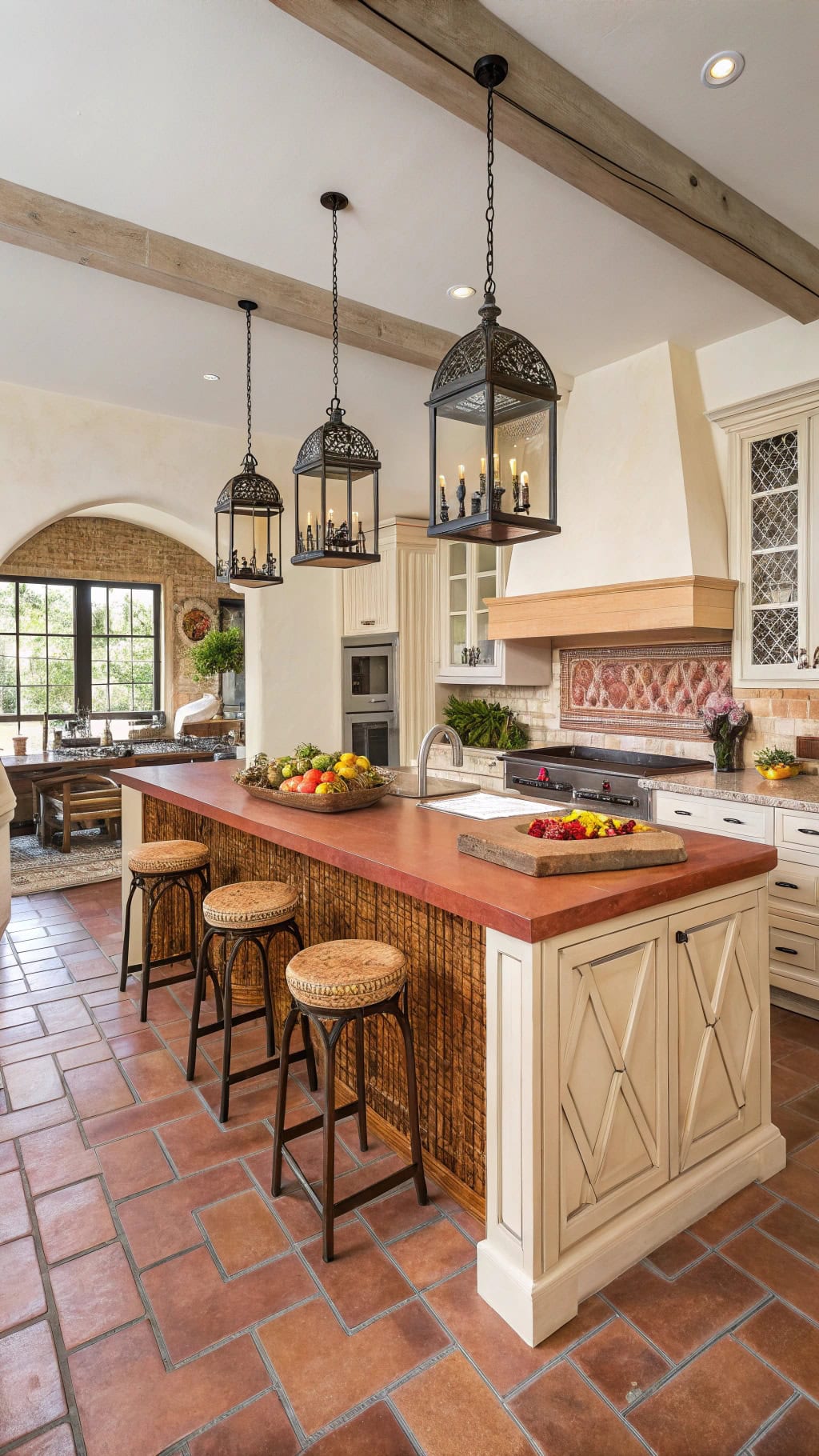 vibrant mediterranean kitchen centerpiece