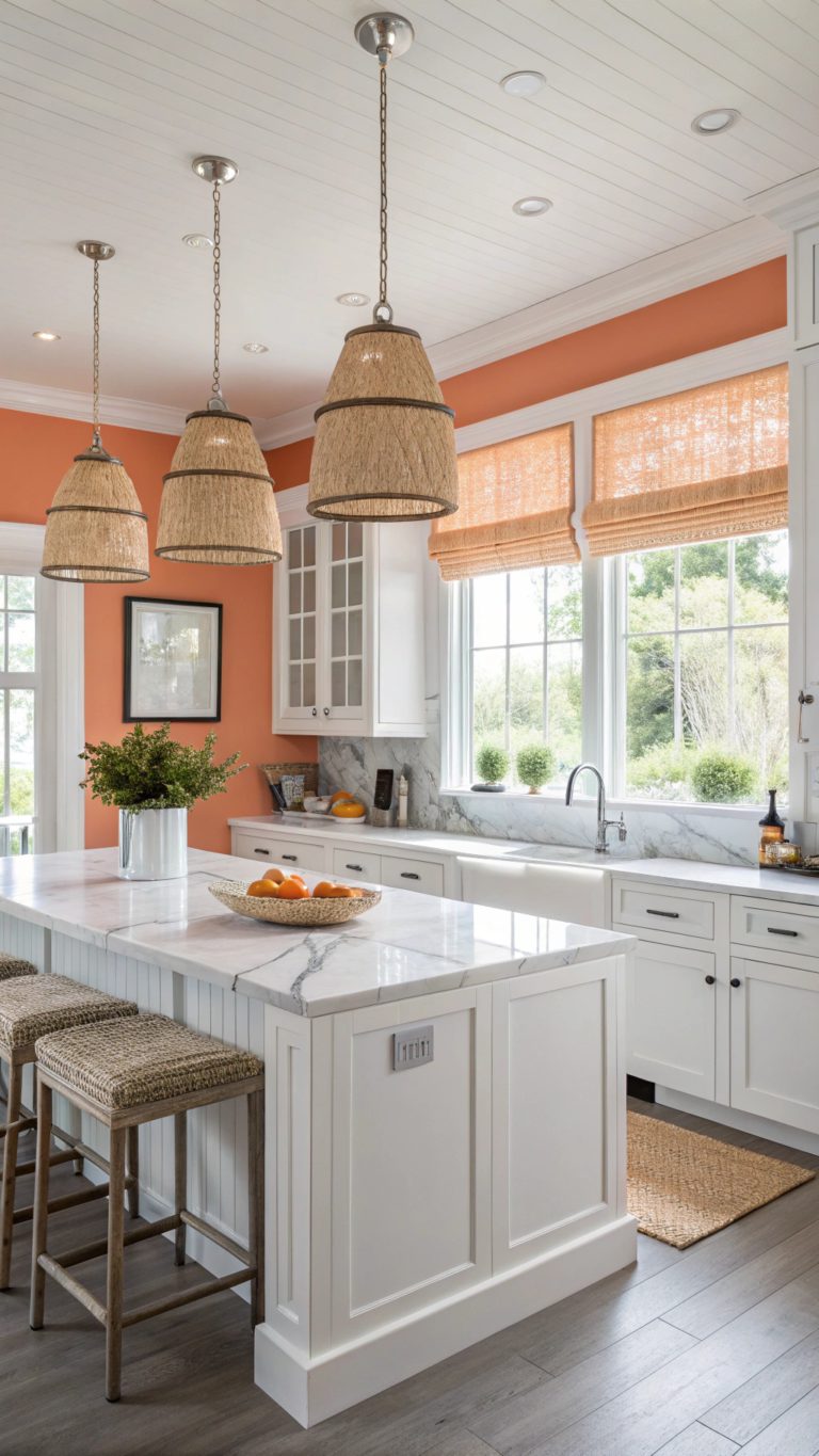 vibrant orange kitchen designs