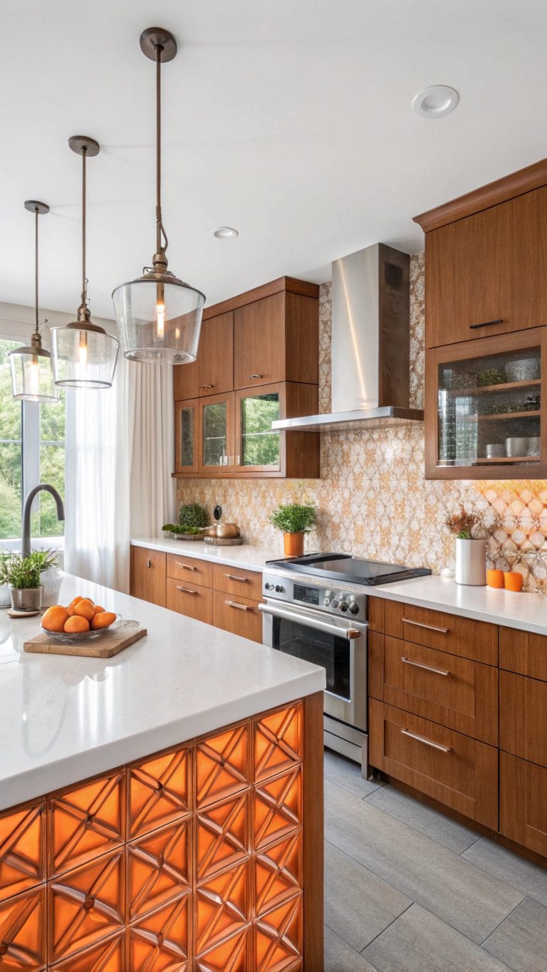 vibrant orange kitchen designs