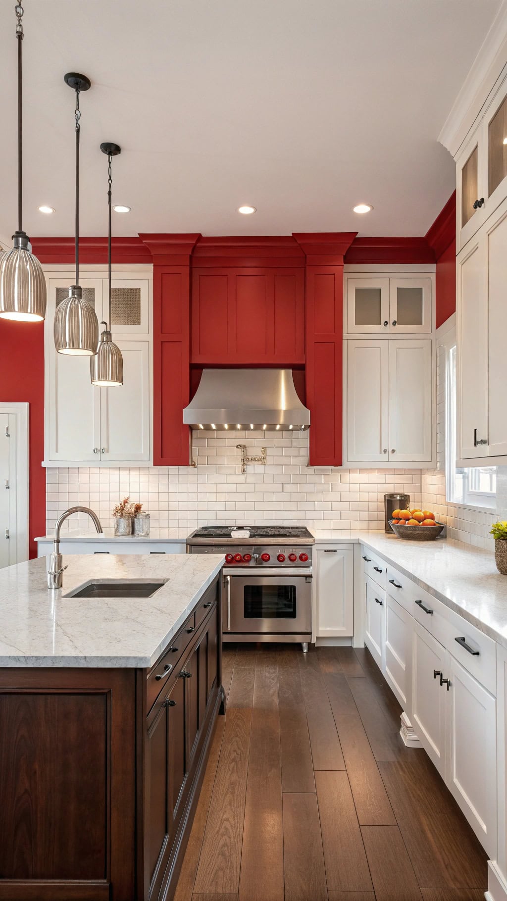 vibrant red kitchen accents