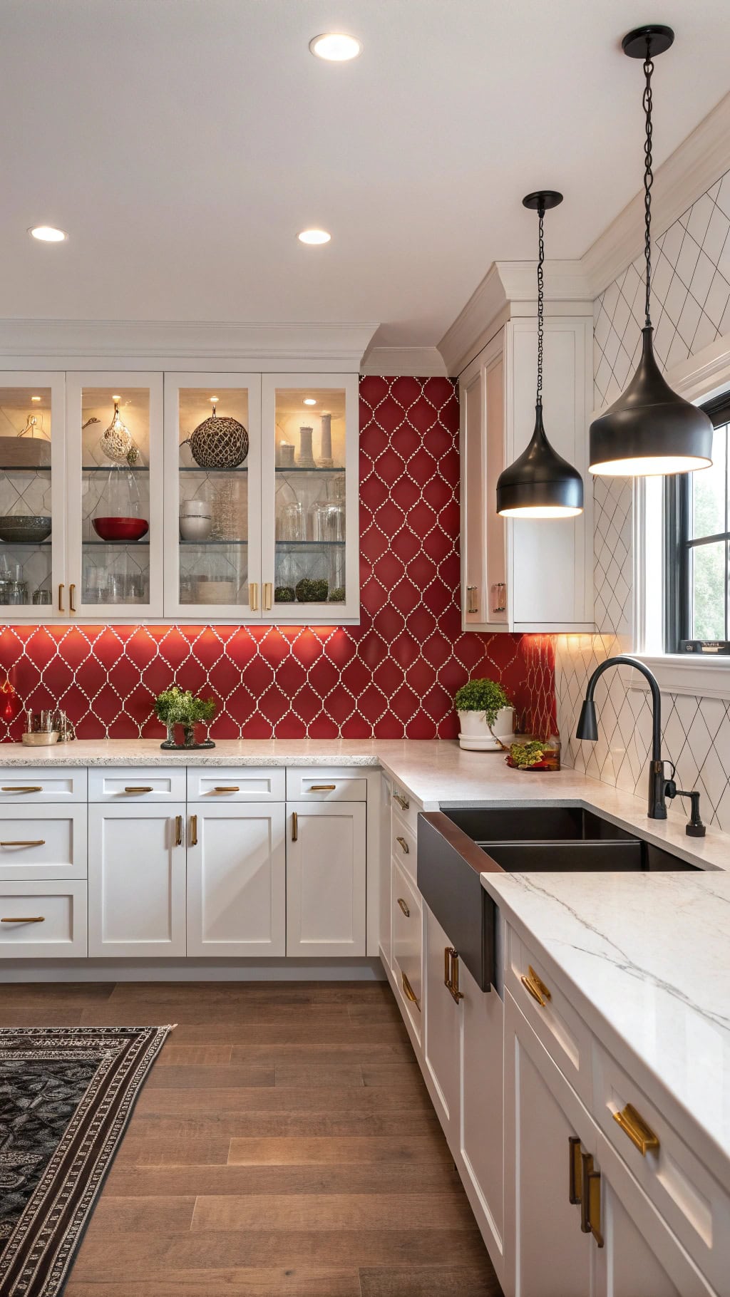 vibrant red tile design