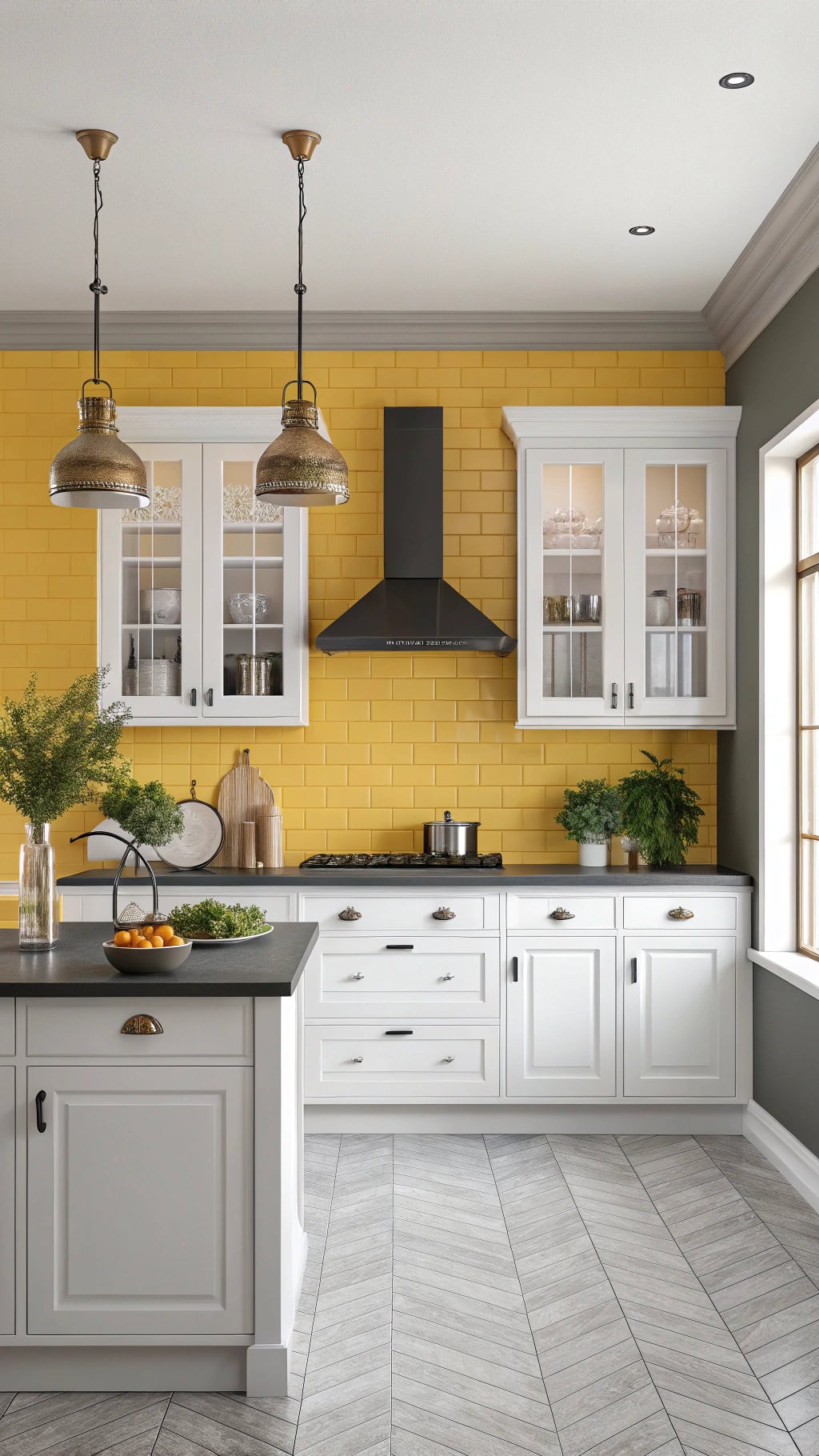 vibrant yellow accent wall