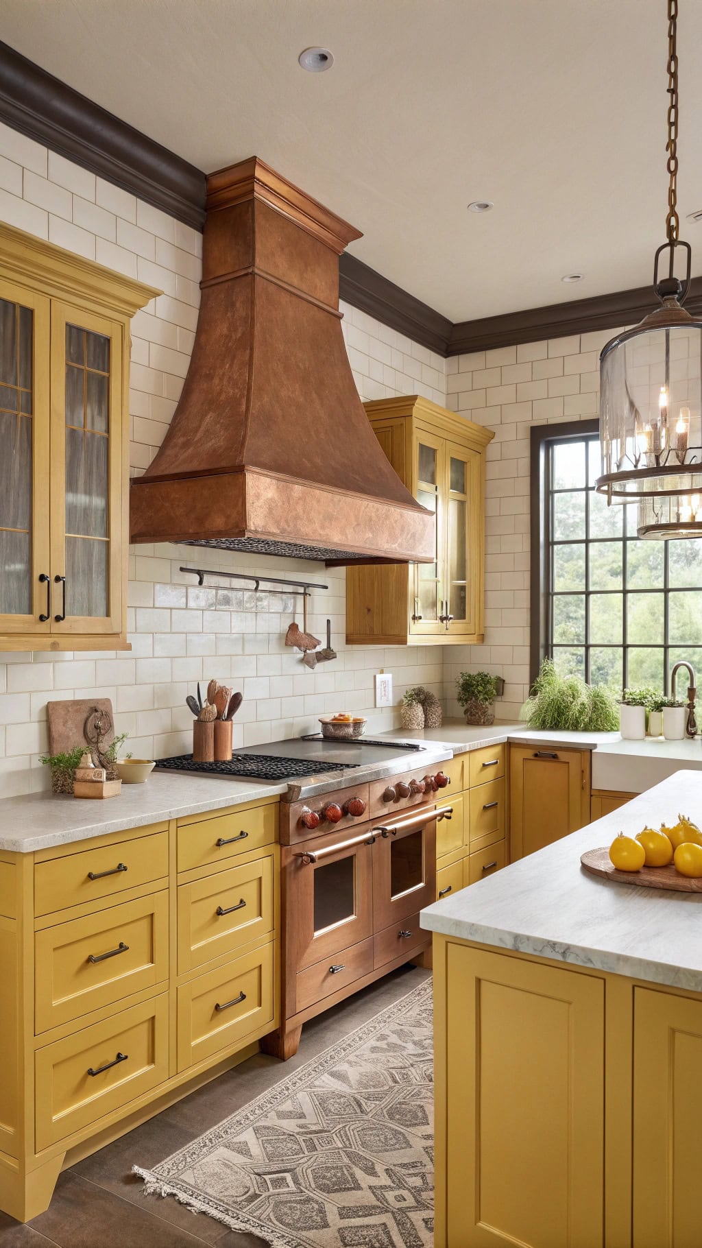 vibrant yellow copper accents