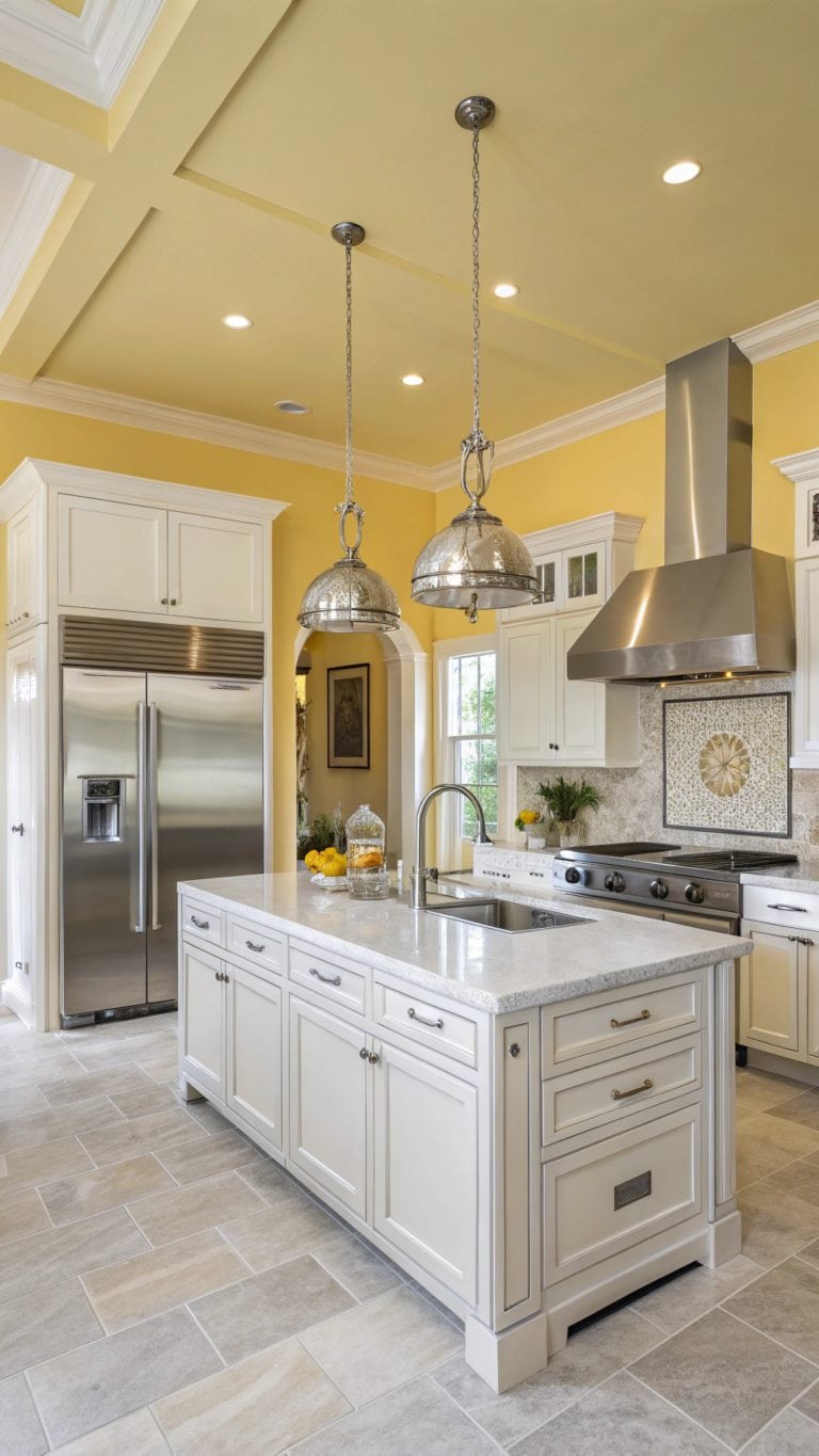 vibrant yellow kitchen aesthetics