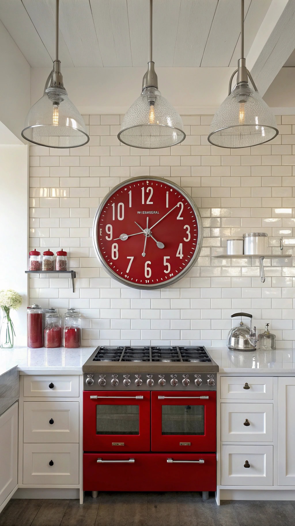 vintage red clock design