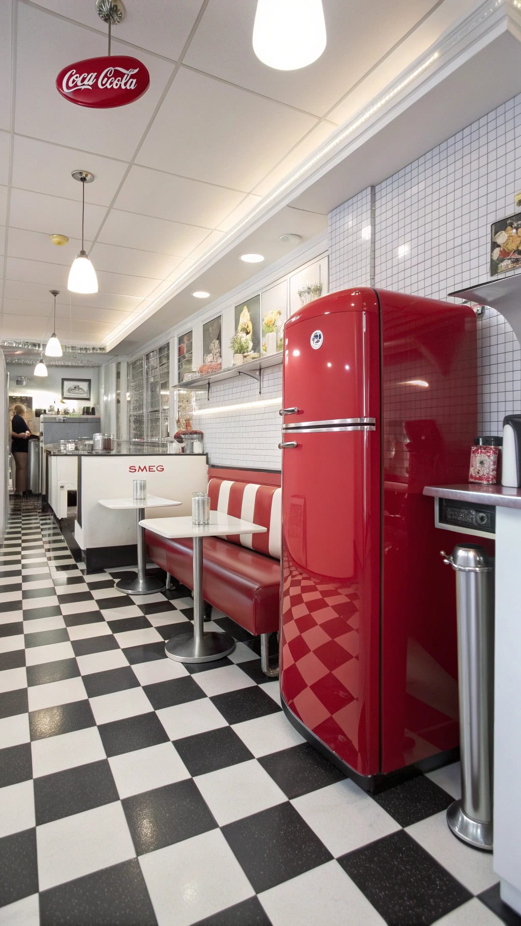 vintage red kitchen fridge