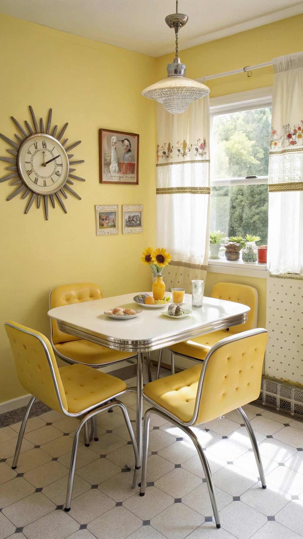 vintage yellow dining furniture