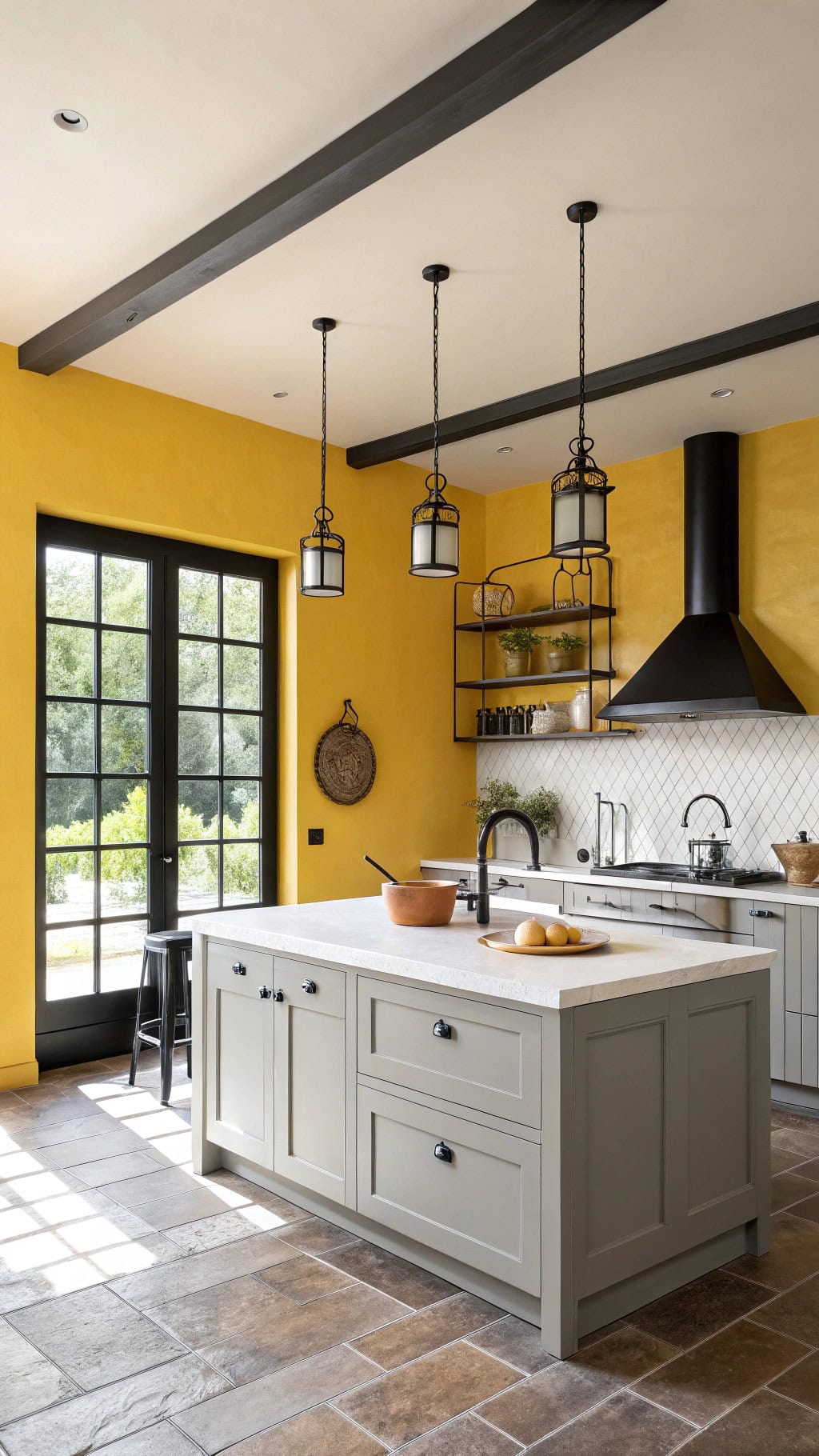 yellow accented black hardware