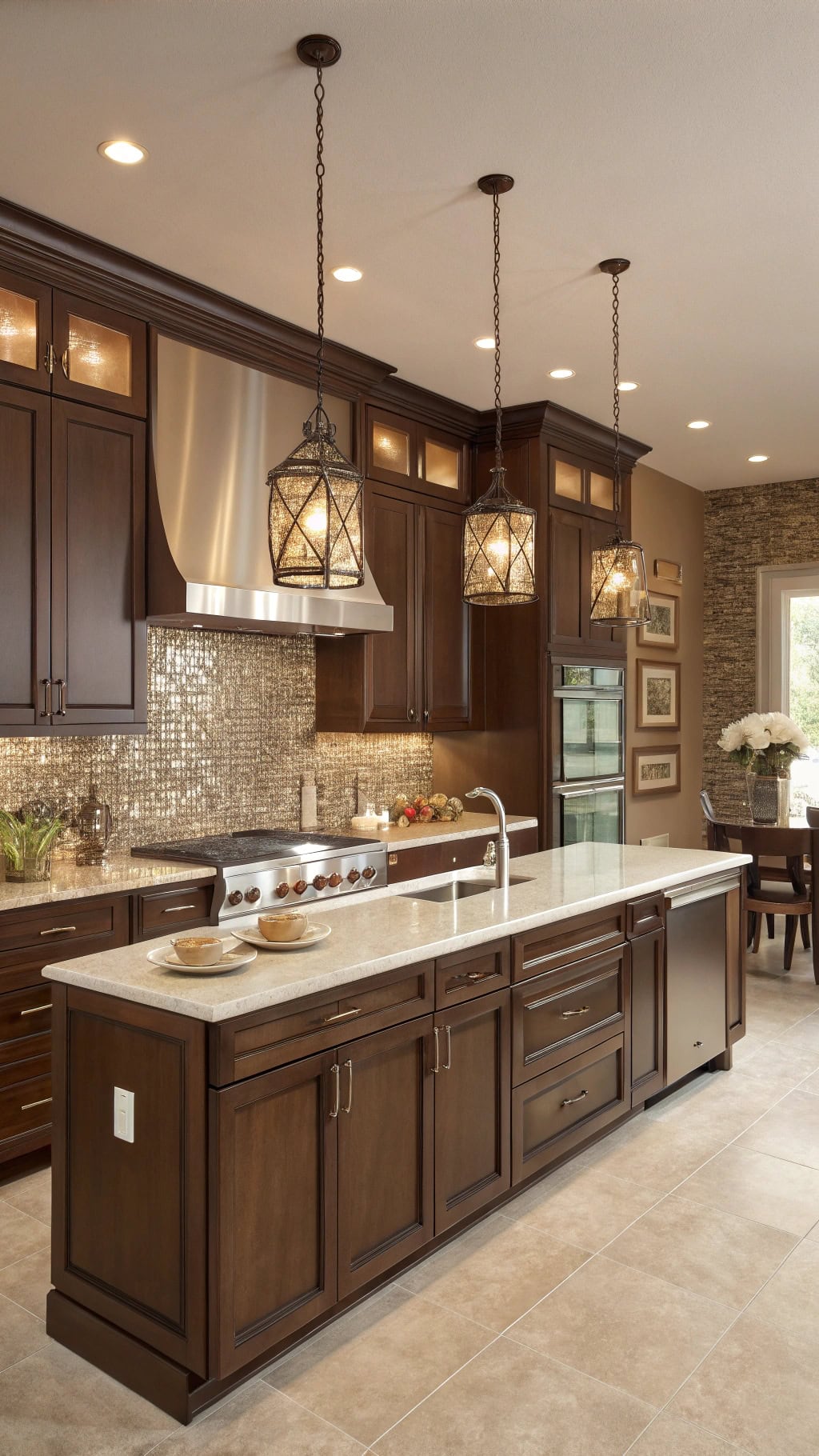 brown cappuccino glass backsplash