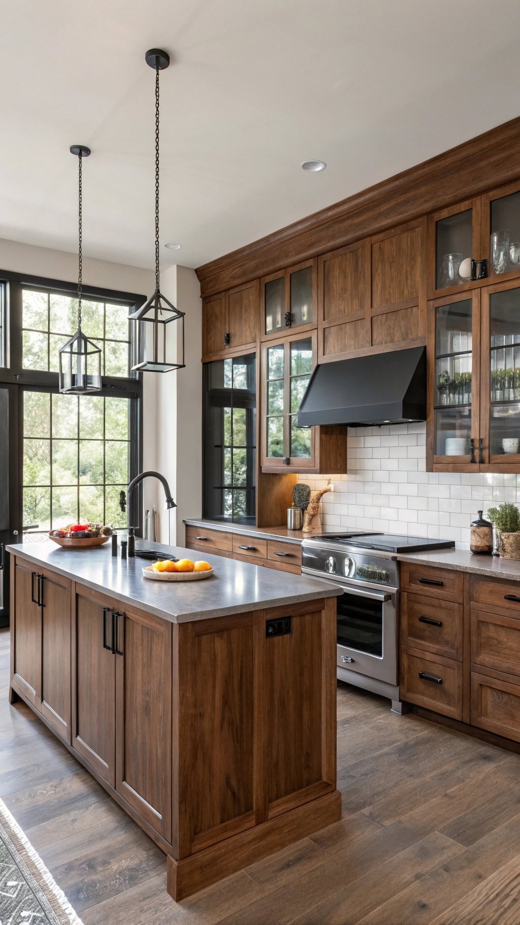 brown wood kitchen design