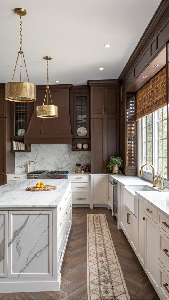 chic brown kitchen walls