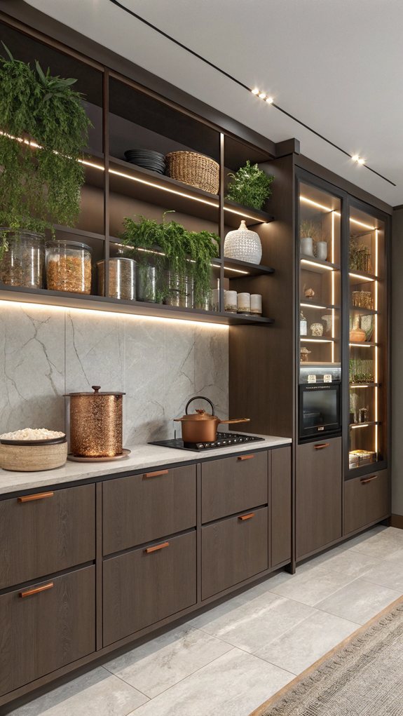 chocolate brown cabinet designs