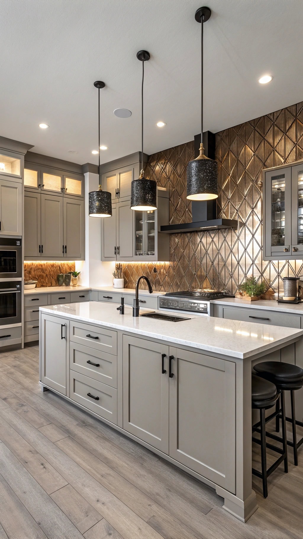 contemporary metallic tile design