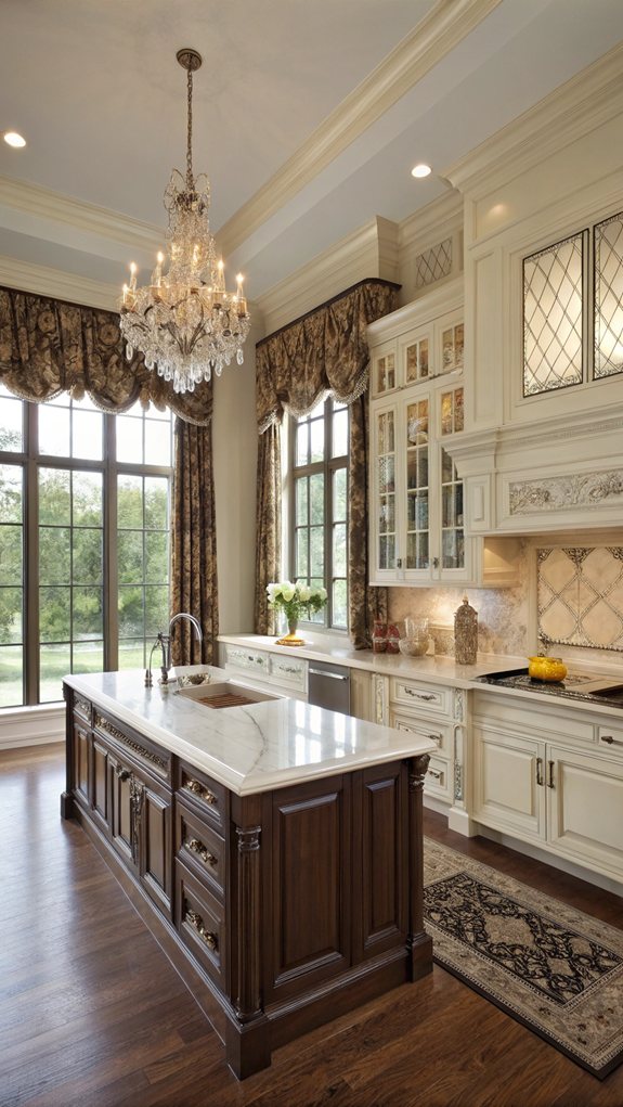 cream and brown kitchens