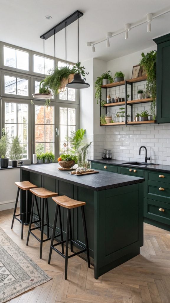 17 Must-See Dark Green and Black Kitchen Designs