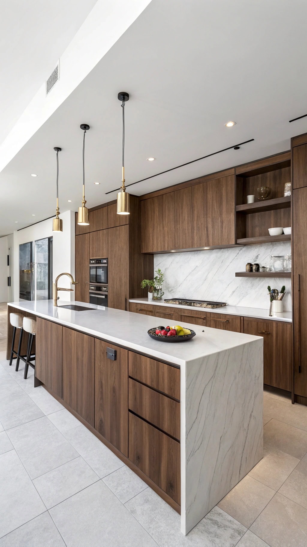 elegant walnut kitchen aesthetics