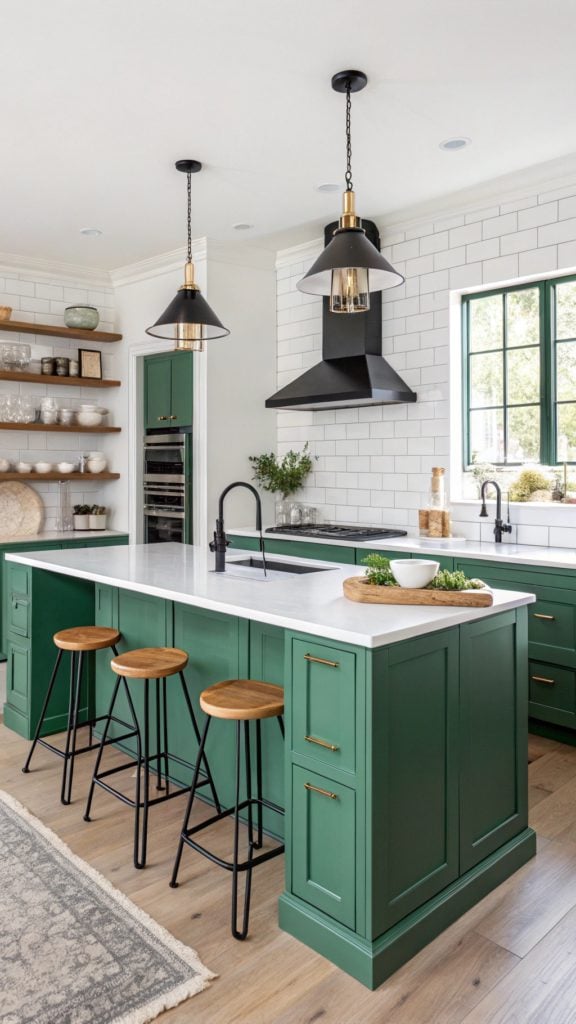 17 Practical Emerald Green Kitchen Cabinets for Today’s Stylish Homeowner