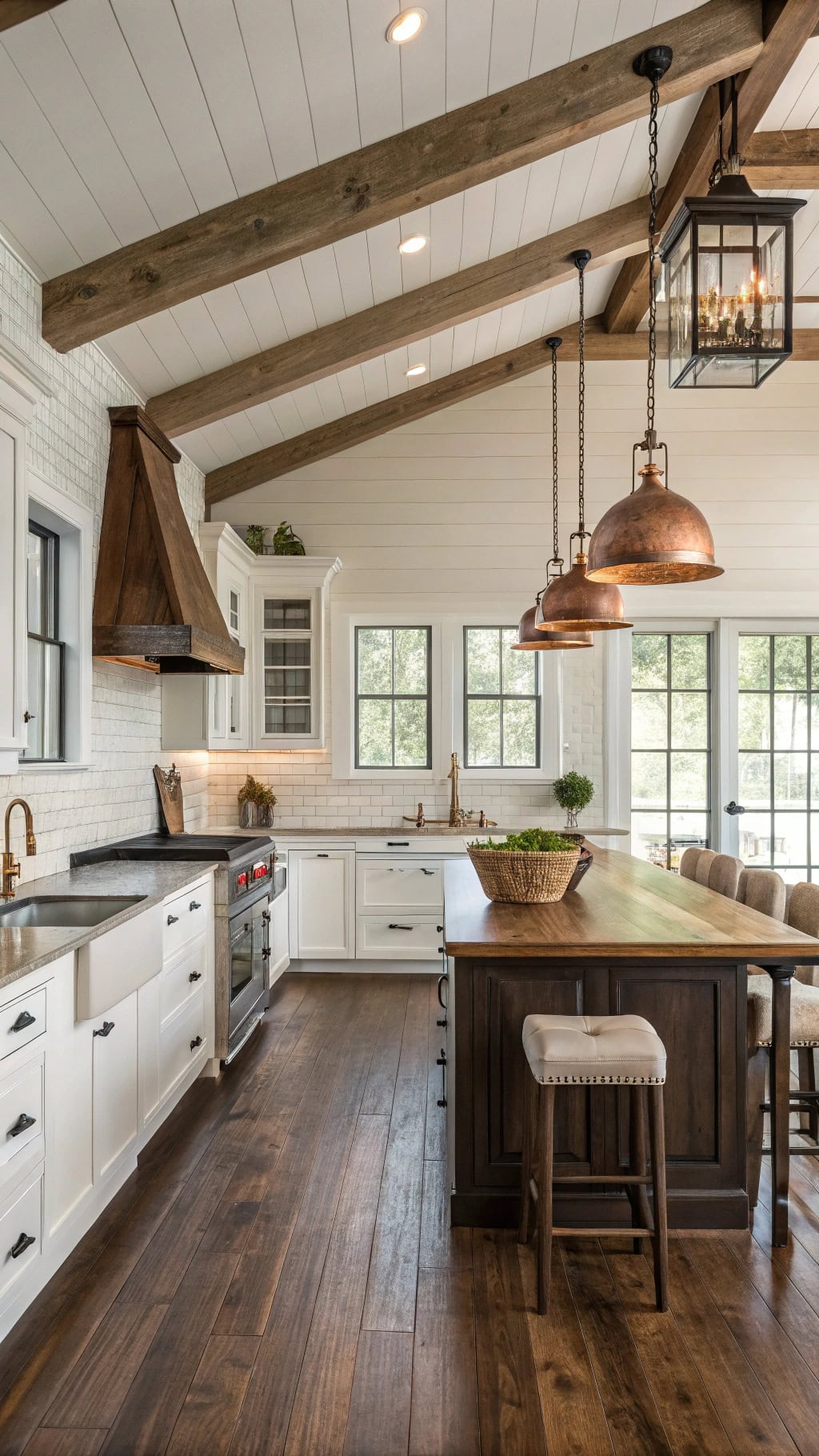 espresso stained rustic farmhouse floors