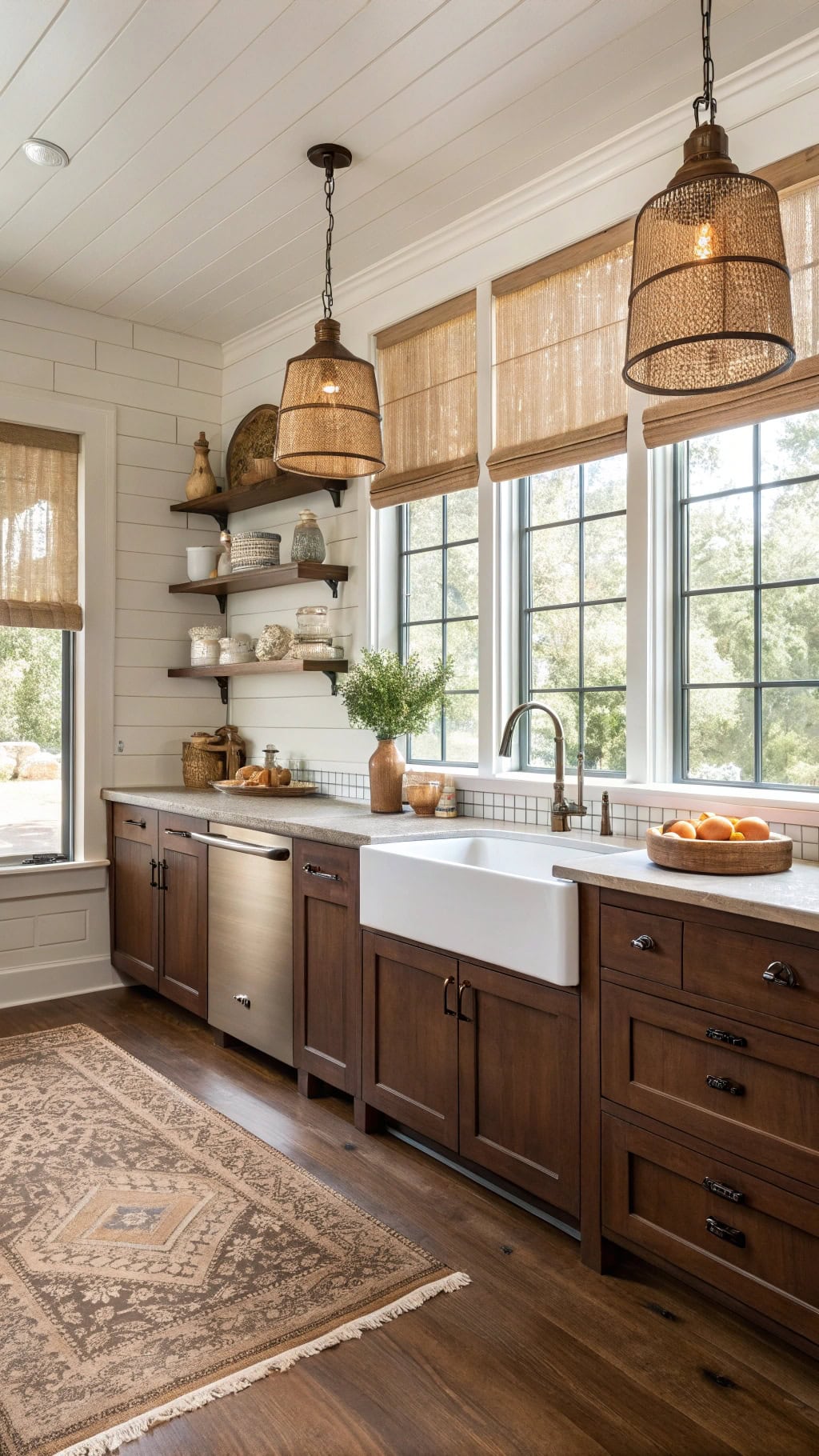 farmhouse rustic brown cabinet