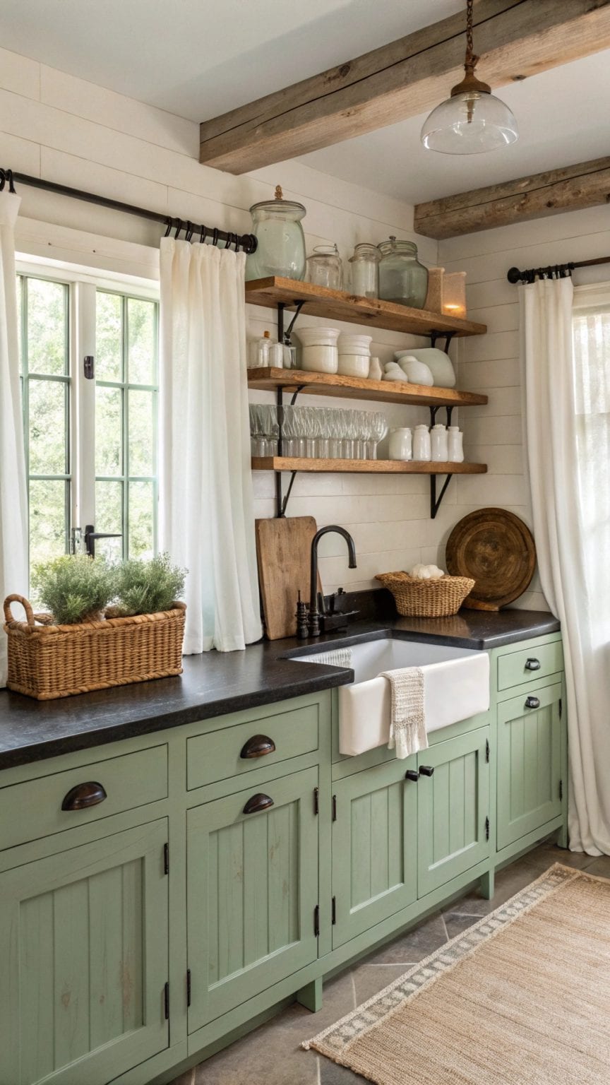 17 Eye-Catching Green and Oak Kitchen Designs You'll Love