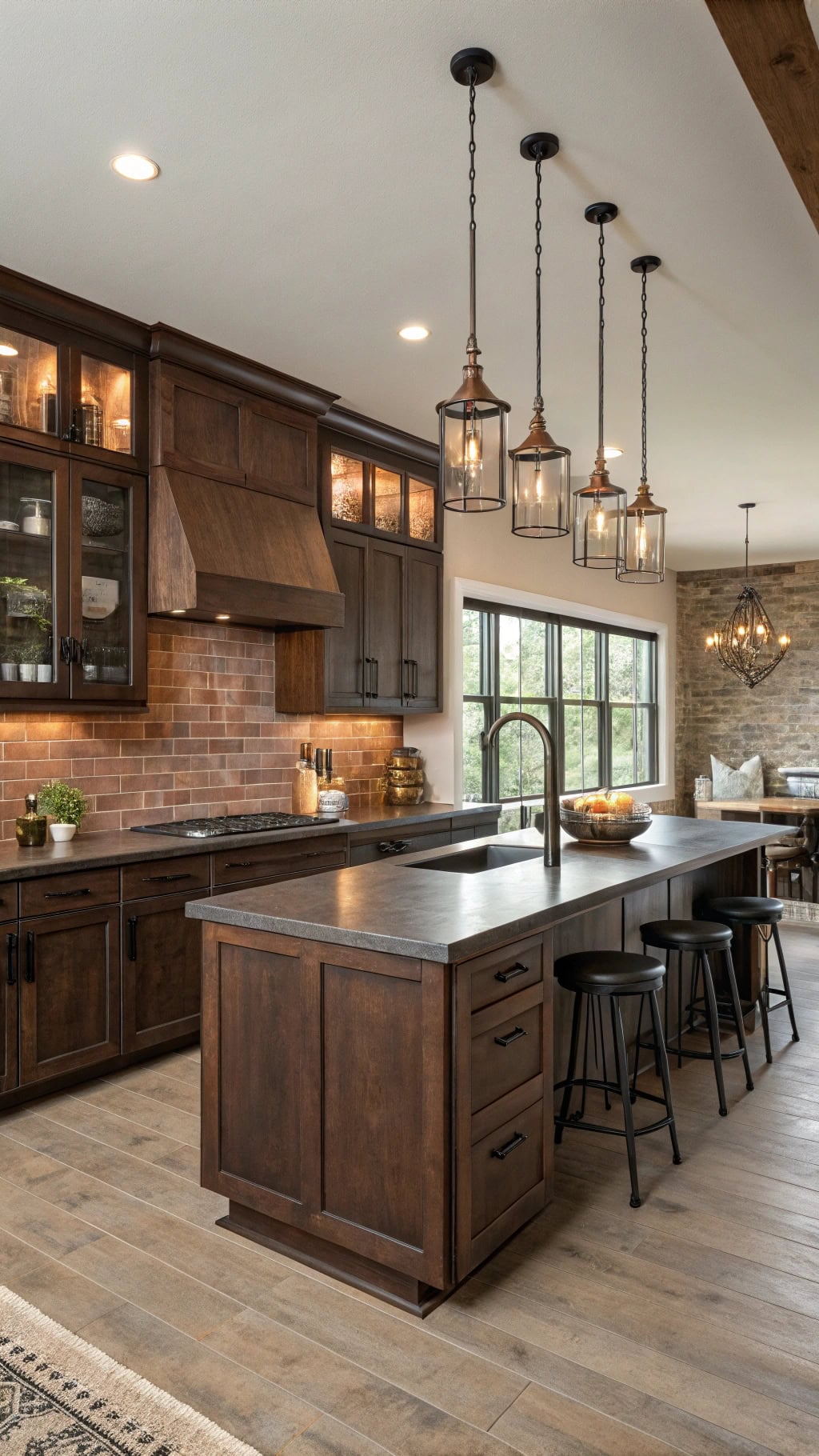 industrial brown kitchen design