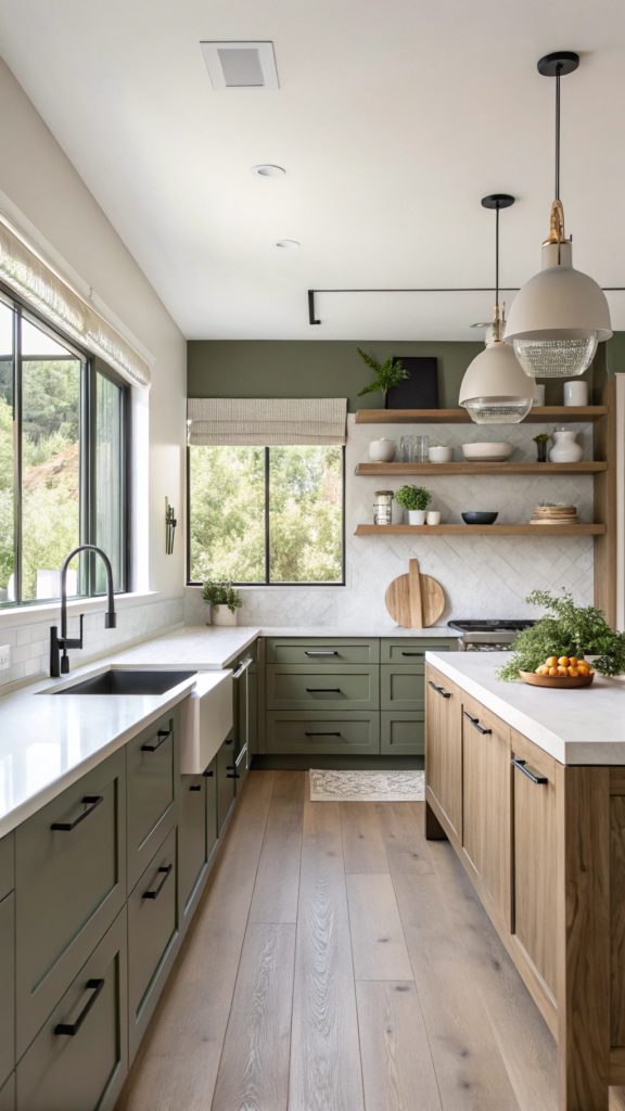 17 Must-See Olive Green Kitchen Wall Inspirations for Modern Homes