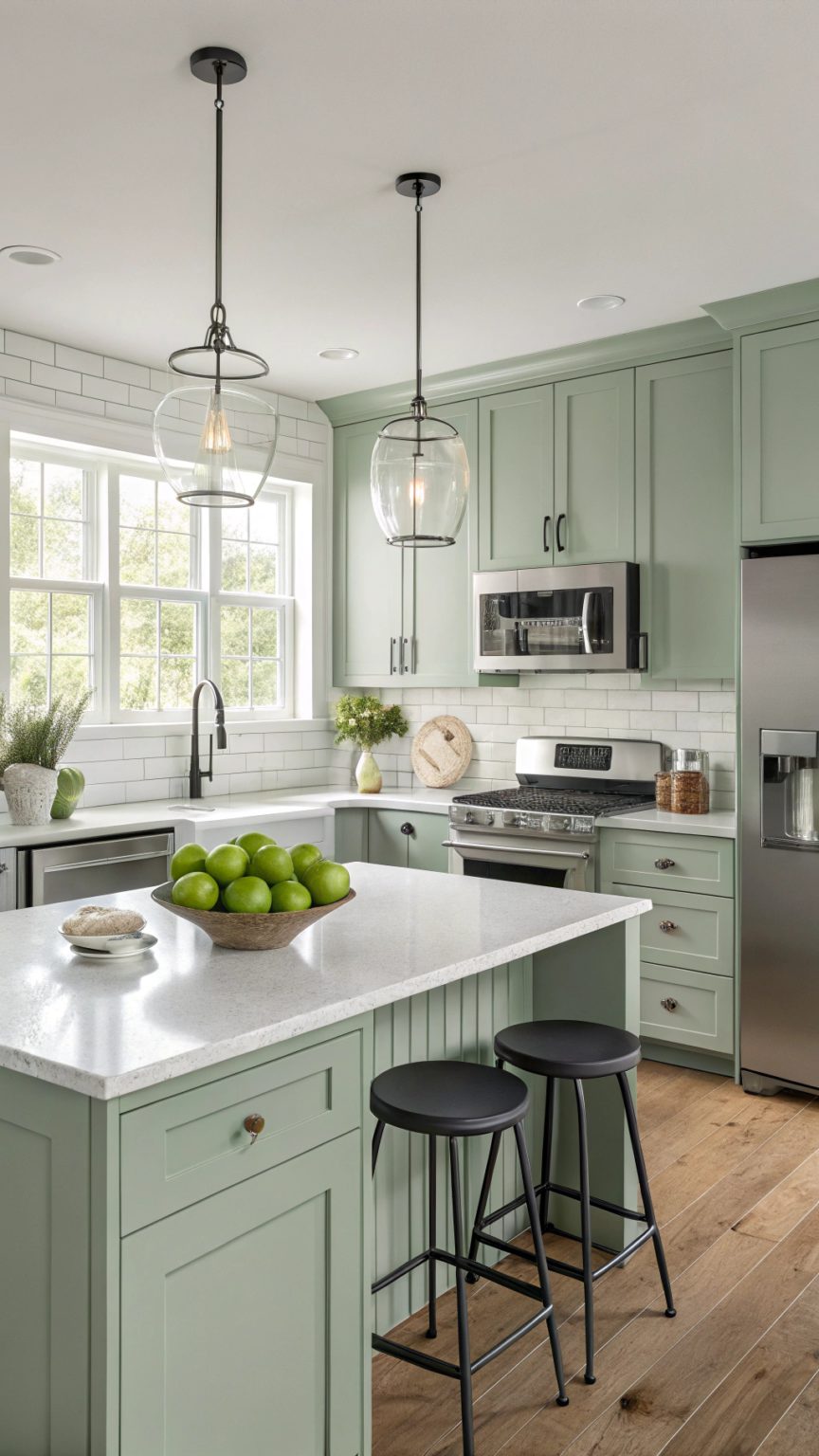 23 Eye-Catching Sage Green and Wood Kitchen Designs