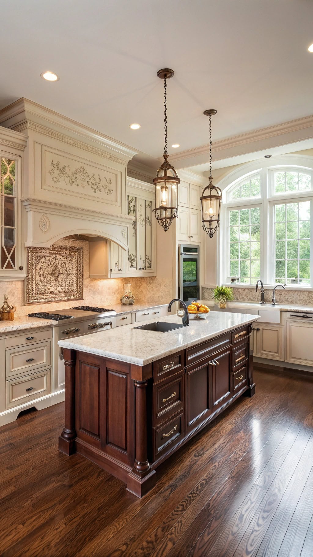 rich mahogany traditional kitchen