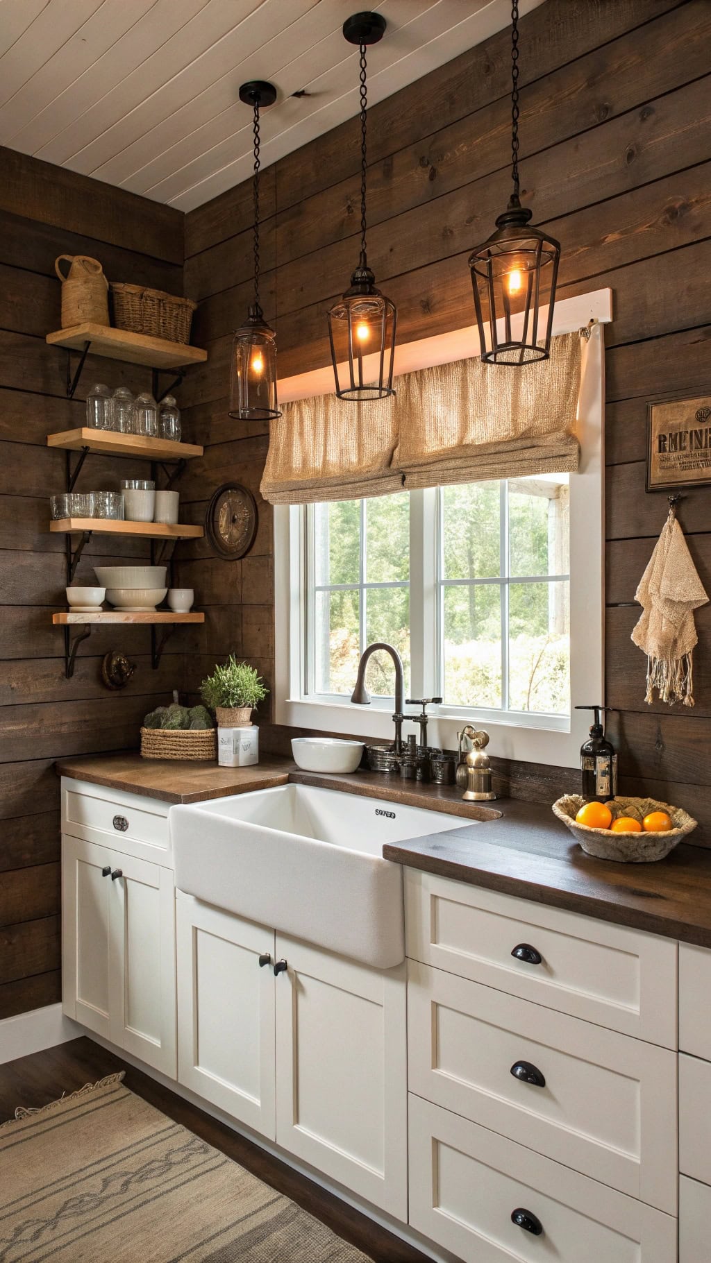 rustic wooden wall paneling