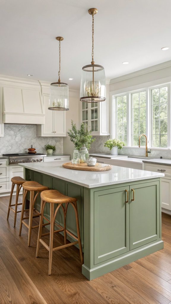 17 Inspiring Sage Green Kitchen Island Designs You’ll Love