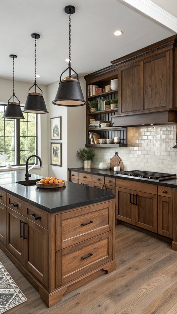 stylish black and brown kitchens