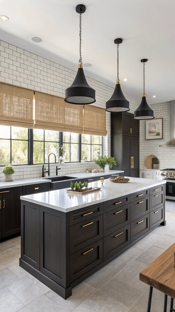 stylish three toned kitchens