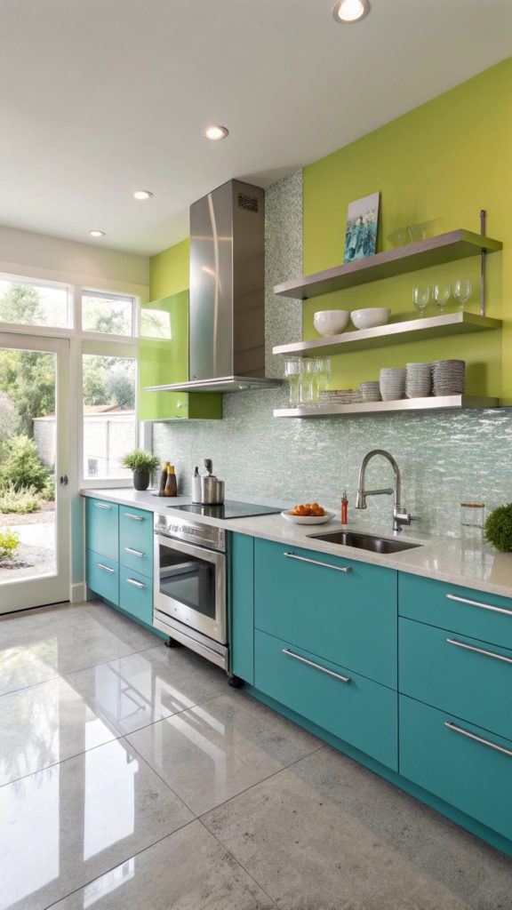 17 Stylish Blue and green kitchen Designs