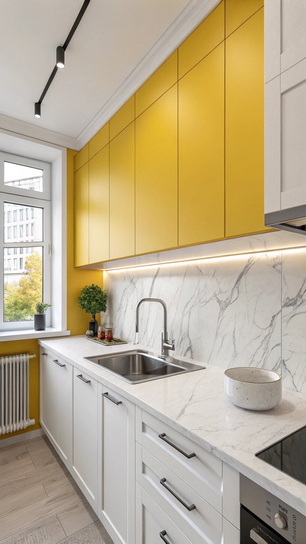 bright yellow kitchen accents